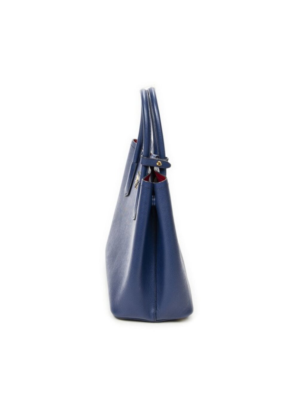 Prada Cuir Double Handle Tote Navy Saffiano Leather - Picture 3 of 10
